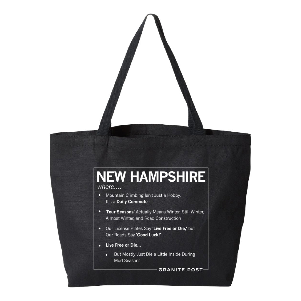 Granite Post: New Hampshire Tote Bag